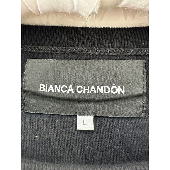 BIANCA CHANDON | Black “LOVER” Long Sleeve Graphic Tee Cotton | Large - Picture 6 of 8
